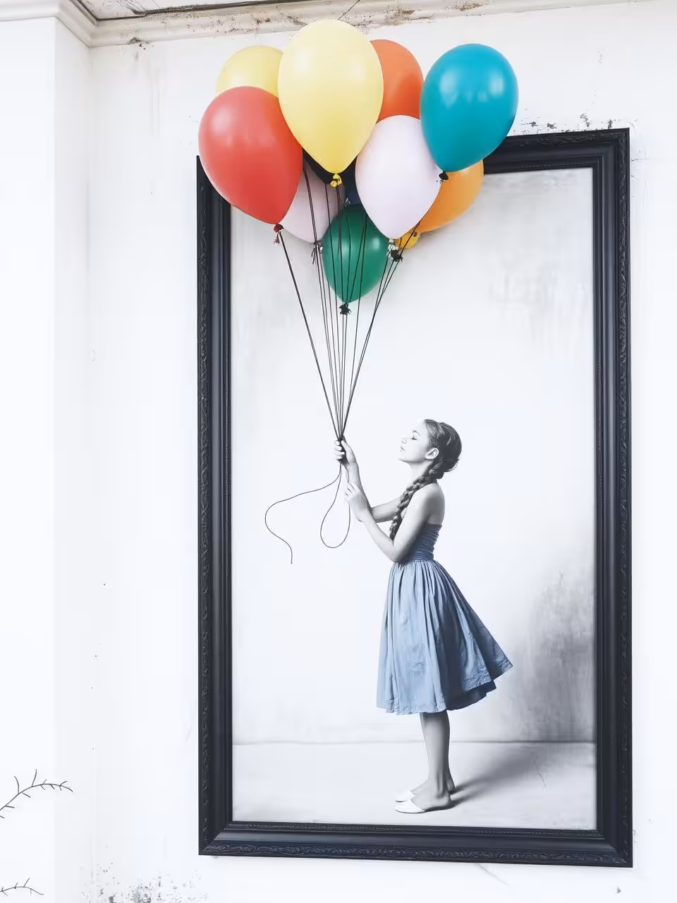 Girl with Colorful Balloons 