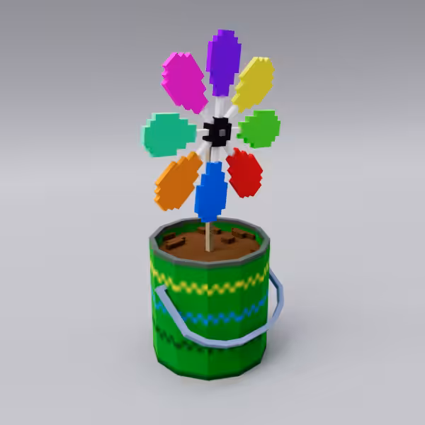 Multi-coloured pinwheel