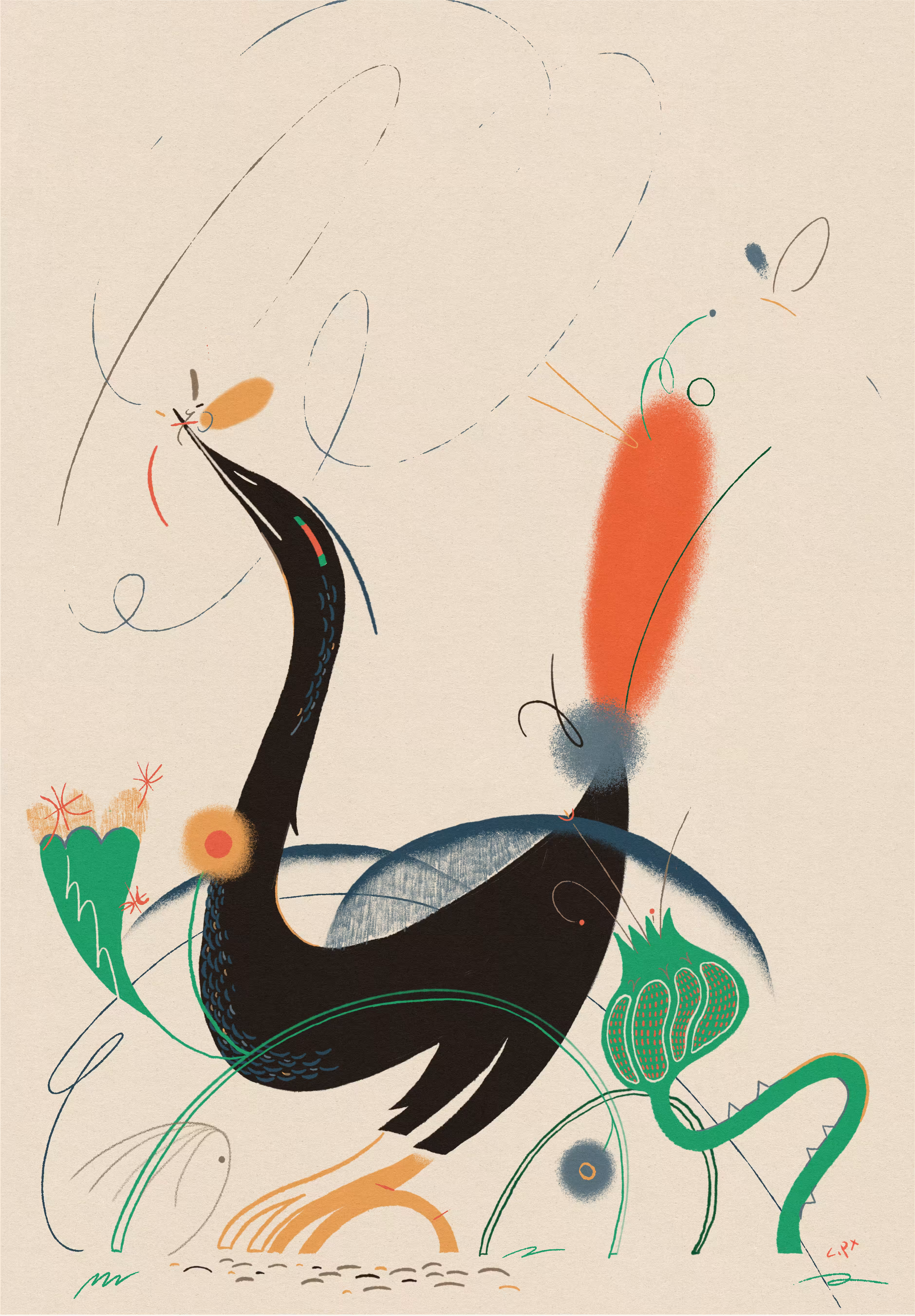𓅿 bird catching an insect