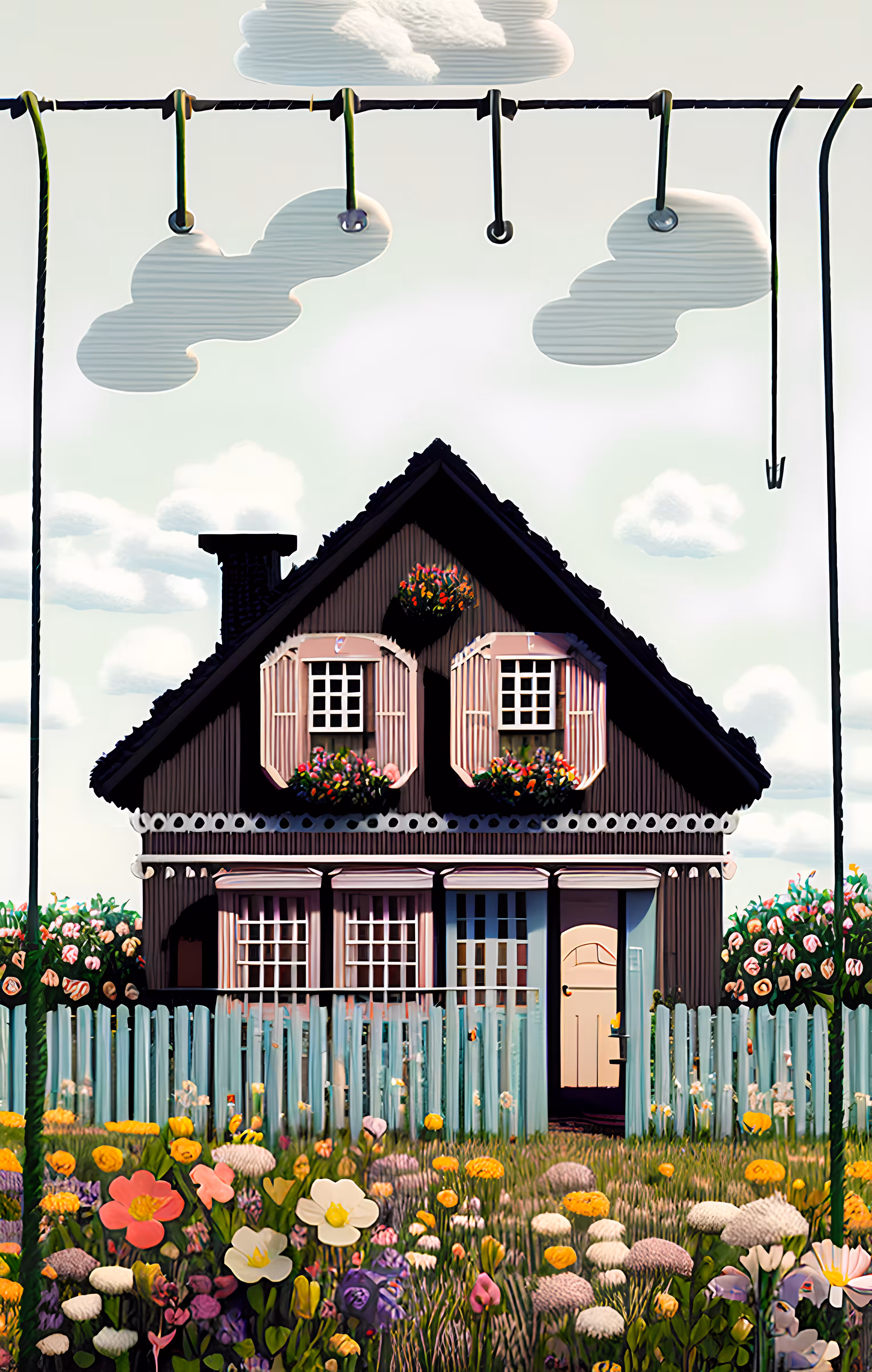 Black cosy house