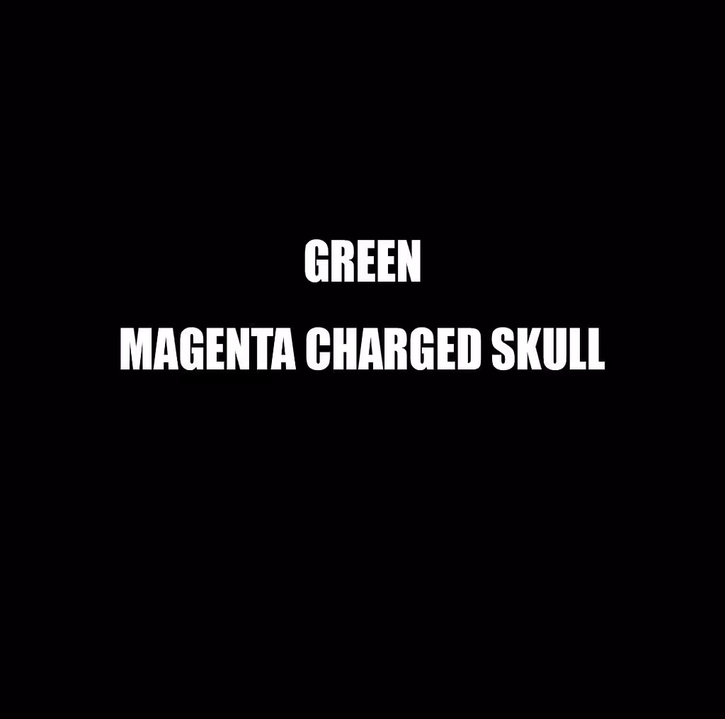 Neon Thanatos:  🚀 GREEN–MAGENTA CHARGED SKULL