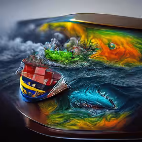 AI MASTERPIECE #1036 - VESSEL IN DISTRESS