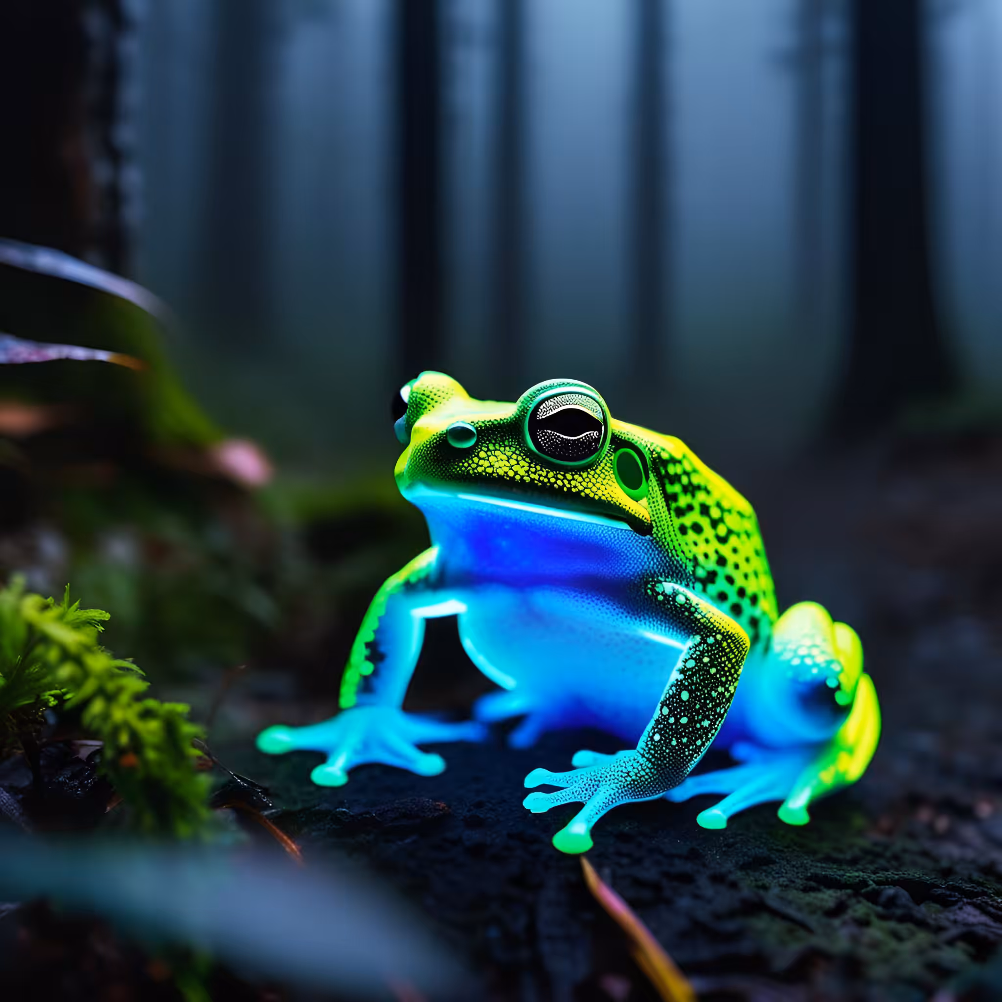 Neon green ghost toad
