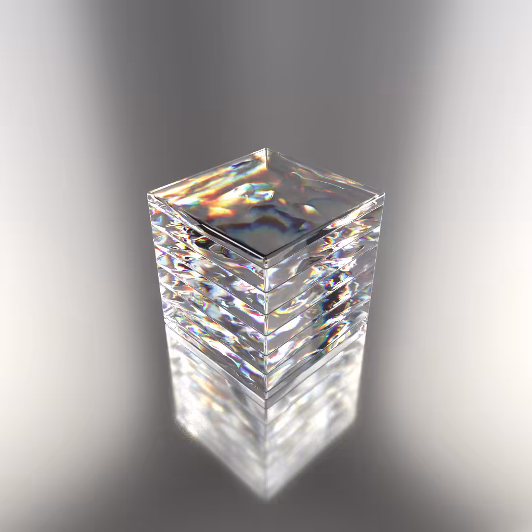 Glass cube slices
