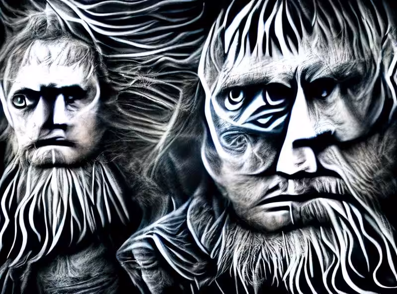 Abraham's First Works: Icelandic Sagas in charcoal