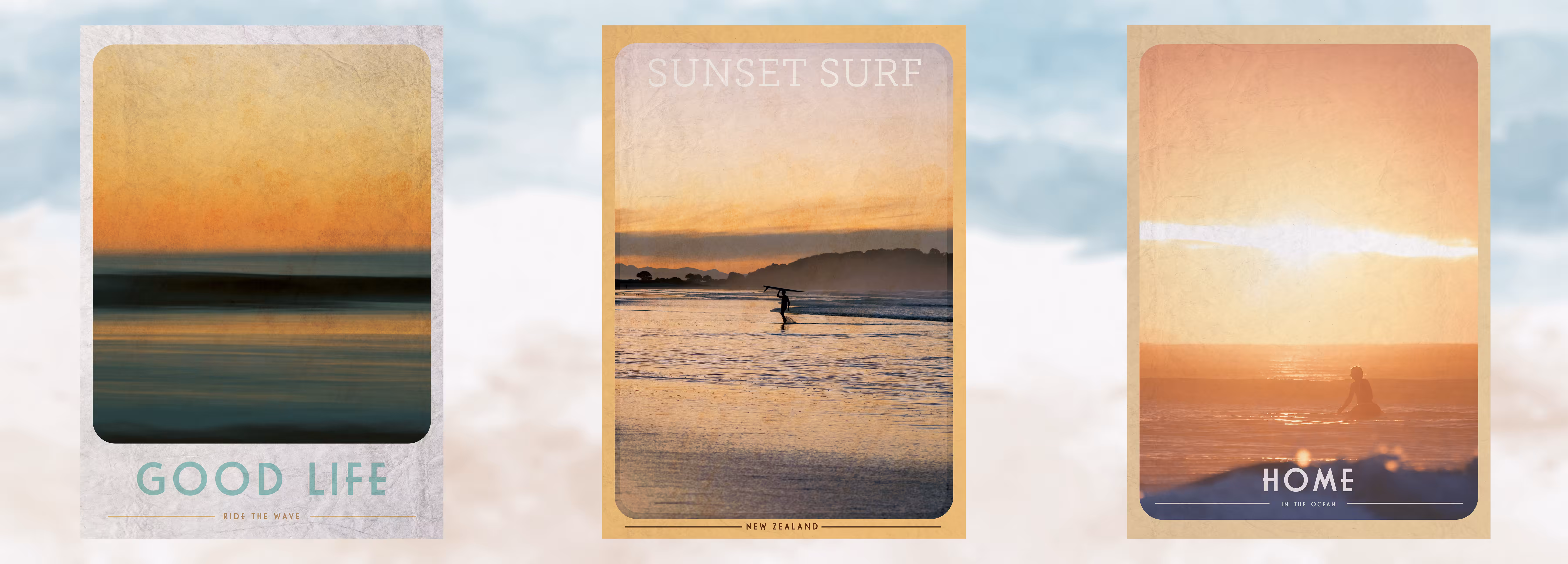 Vintage Posters - Sunset Surf