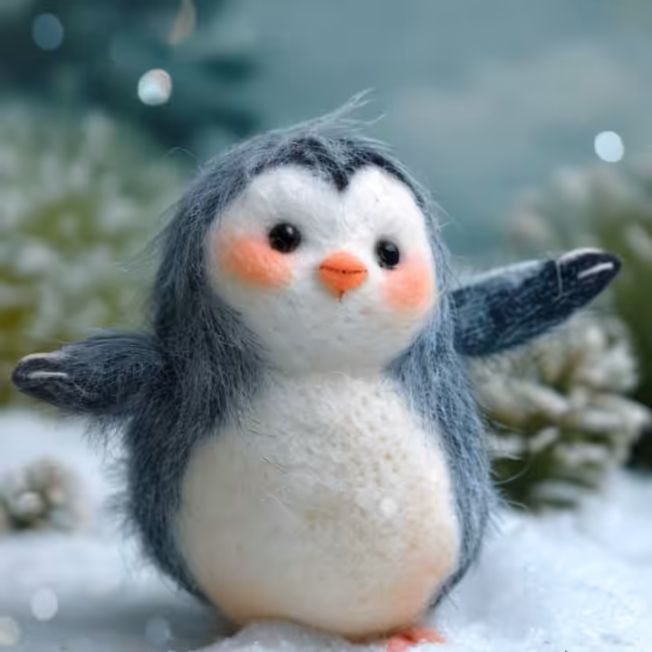 Cute toy yoga  penguin