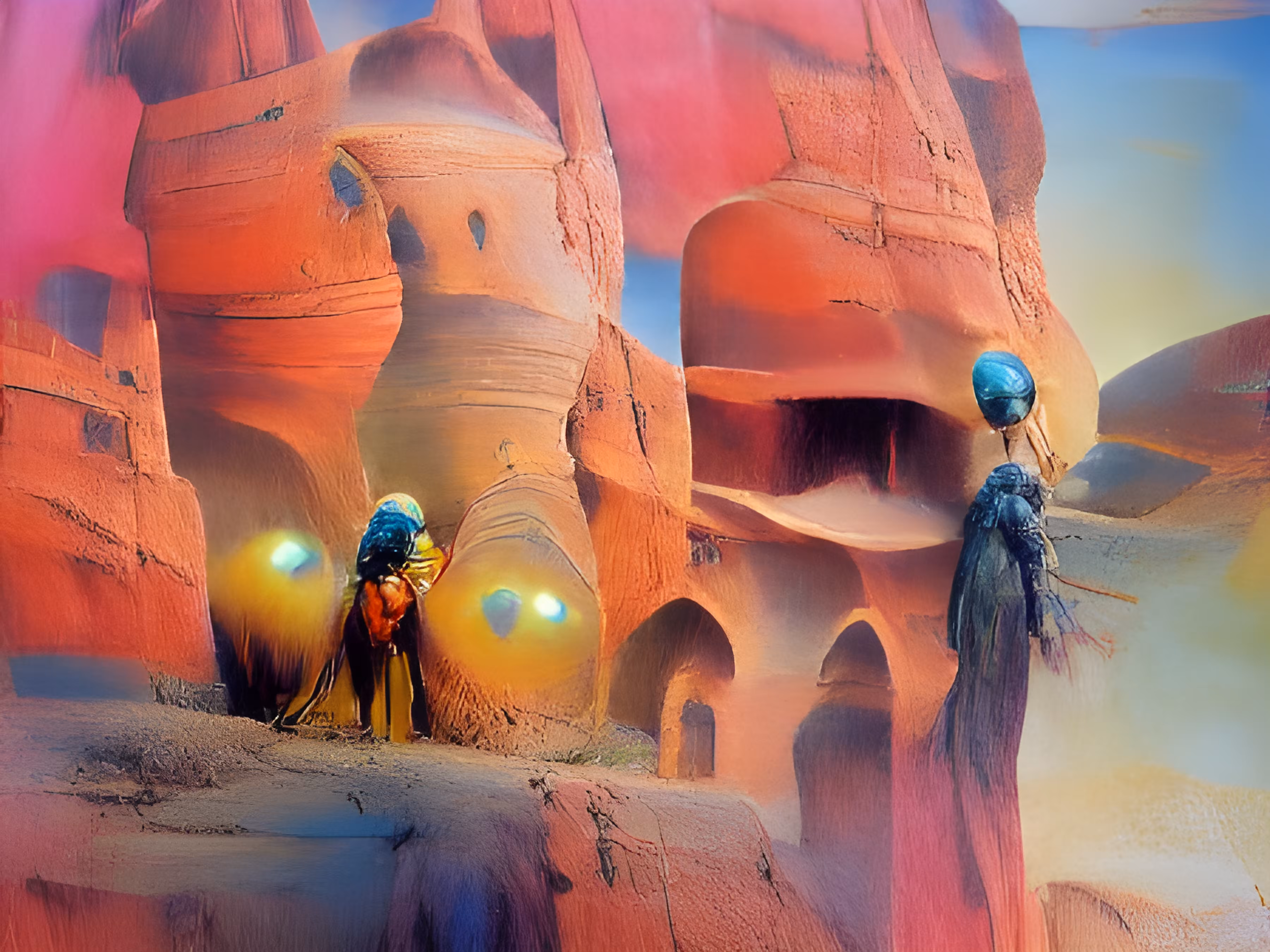 Ancient spirits appearing in Petra's Treasury