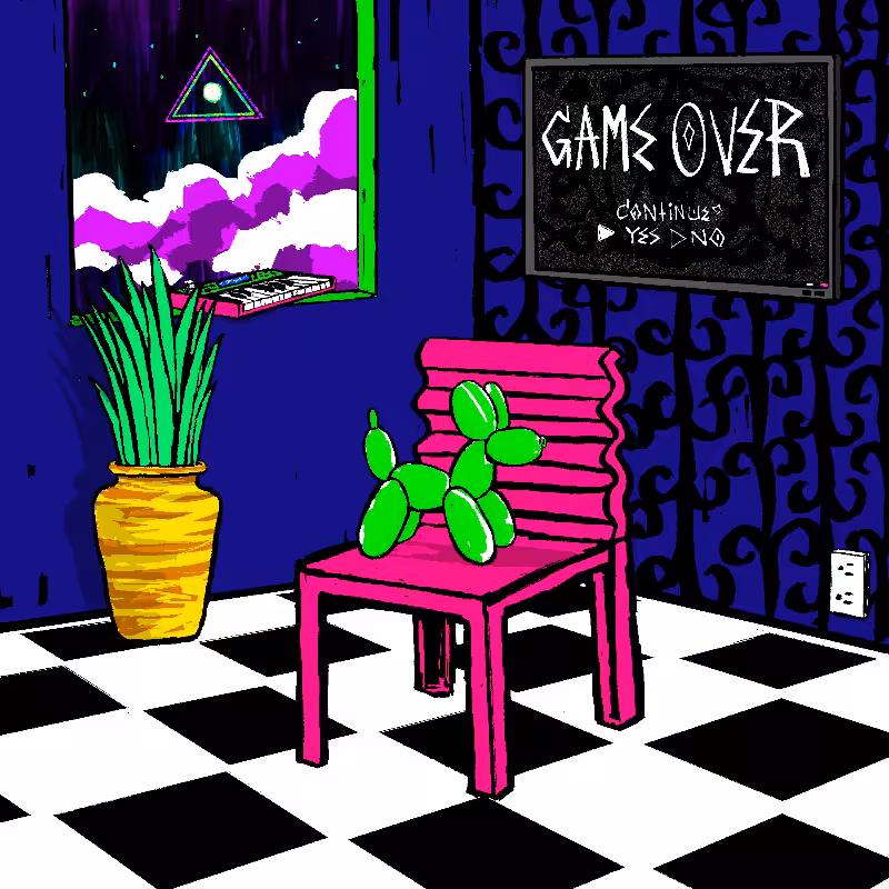 pink chair in the blue room #6