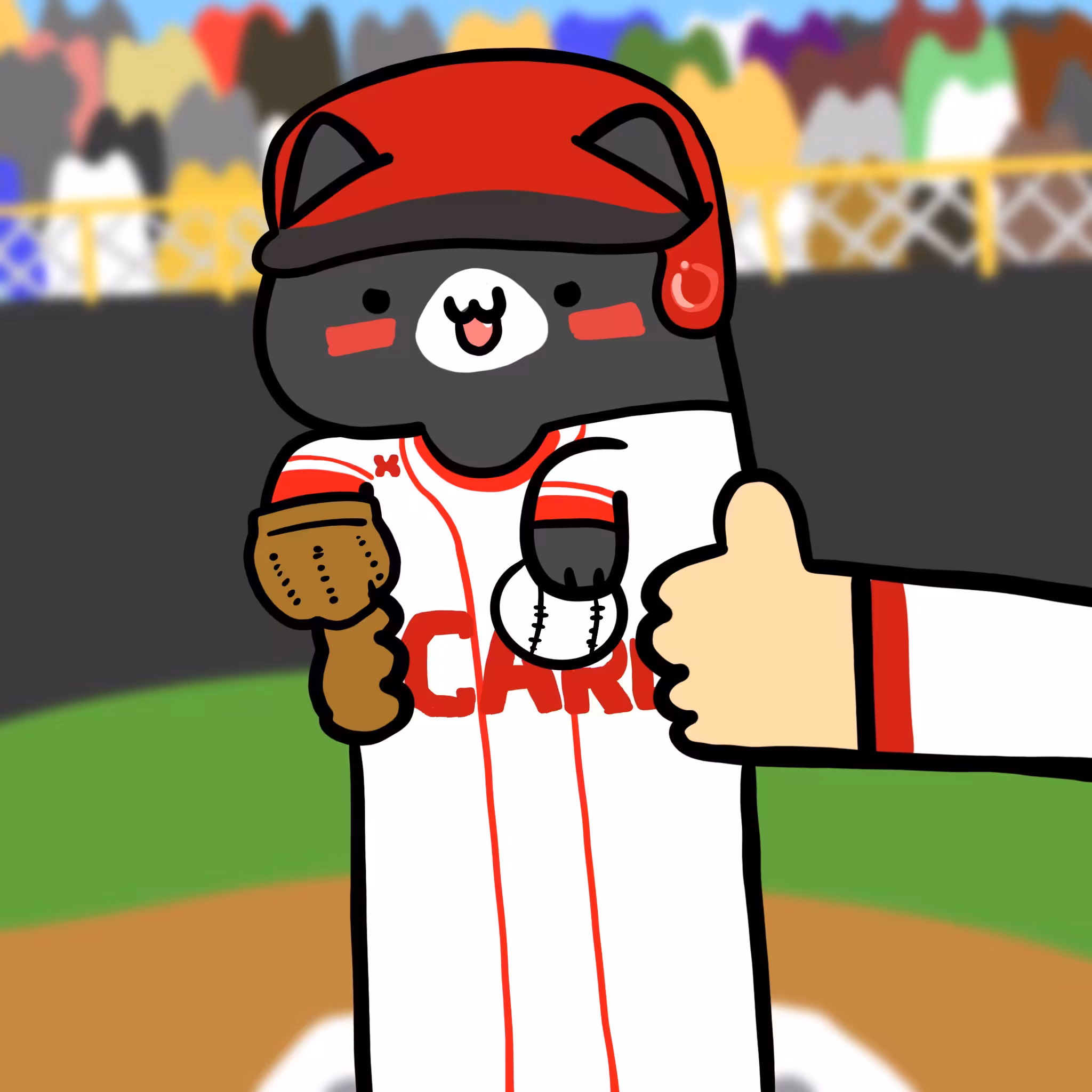 Long Long Cat: Long long baseball cat #083