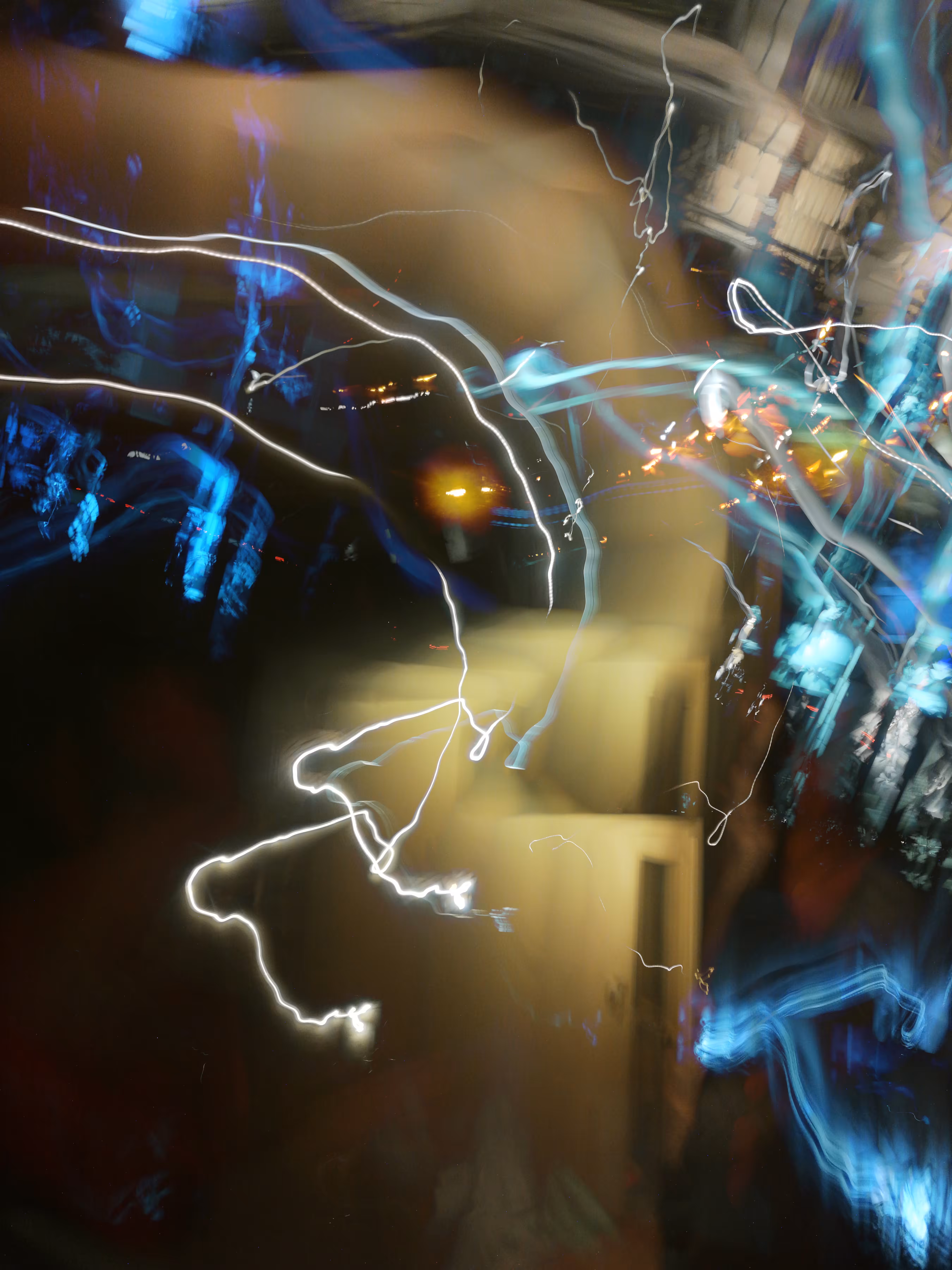 At night, Light dances through the city space, be there to see the magic (original raw photo)
