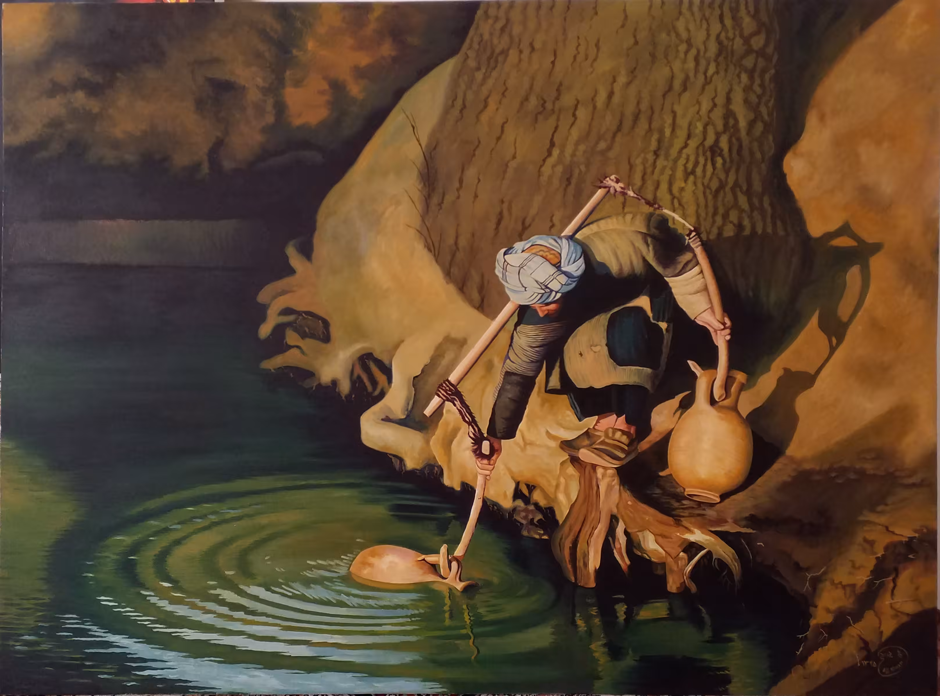 Taking water