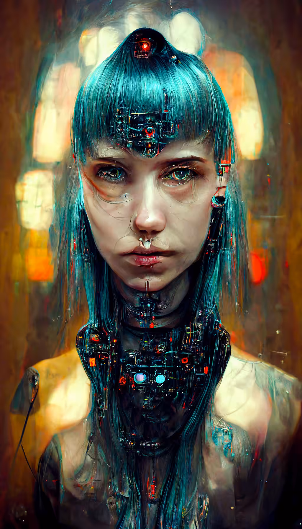 Pretty Hair Cyberpunk Girl