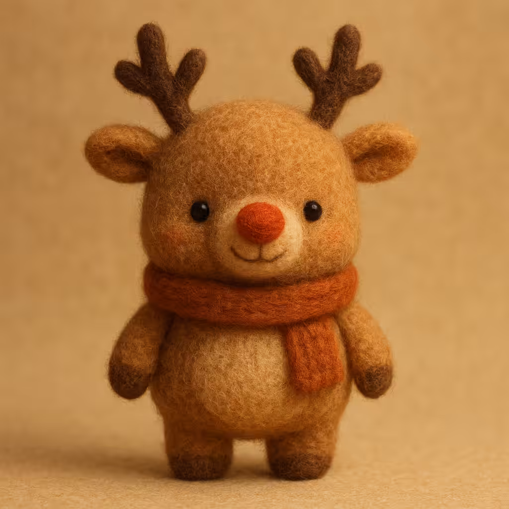 Felt Reindeer Christmas Artwork