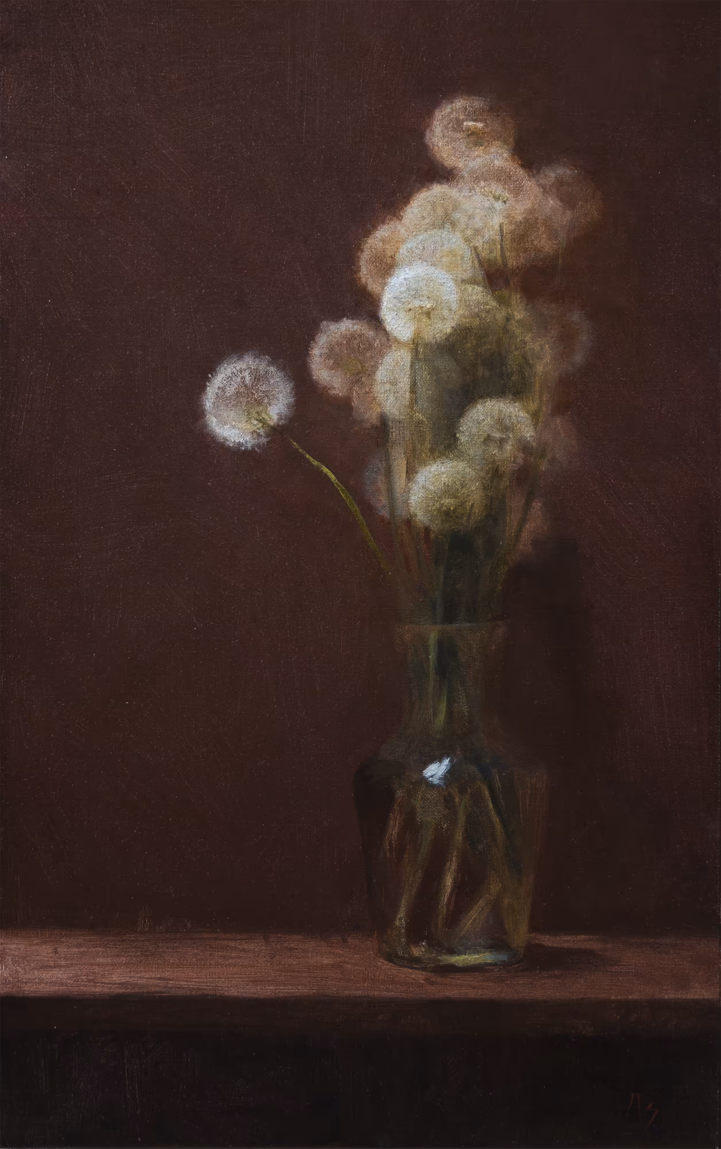Still life with dandelions