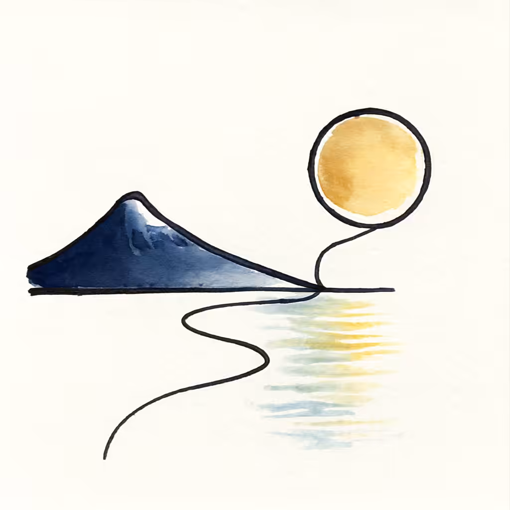 Simple Fuji Art: Moonlit Path to Fuji