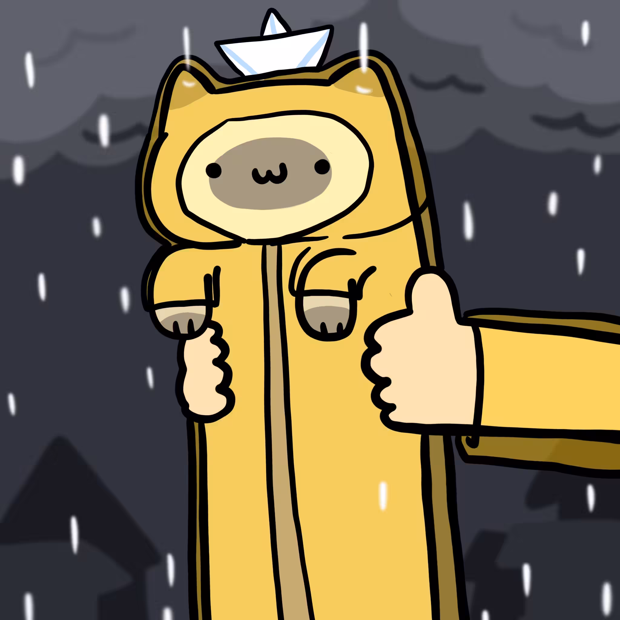 Long long raincoat cat #054