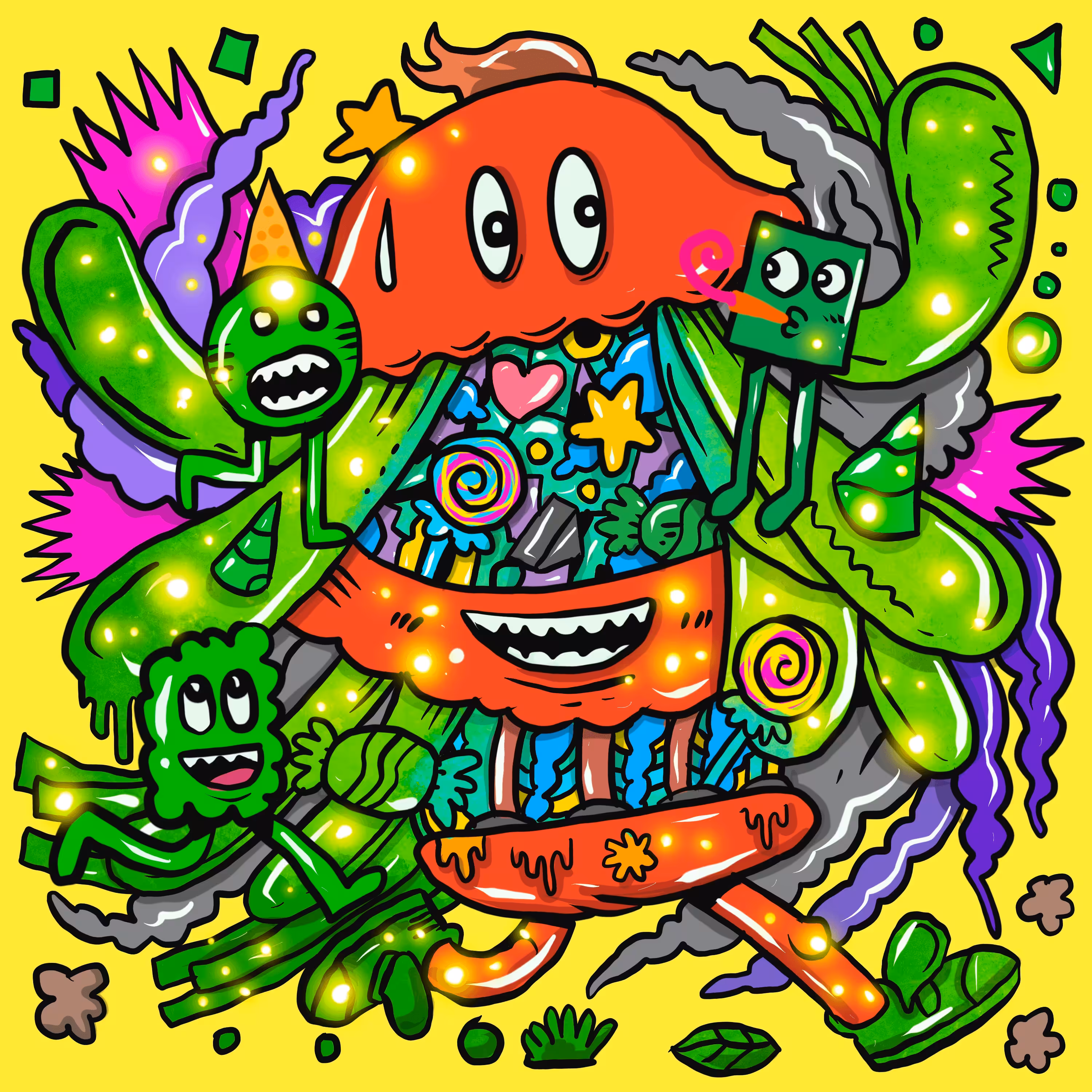 Doodle Fun Green
