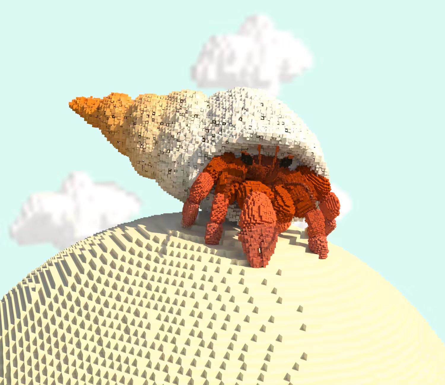 Voxel Hermit Crab ("Paguvoxelroidea") 1 of 1  BENG