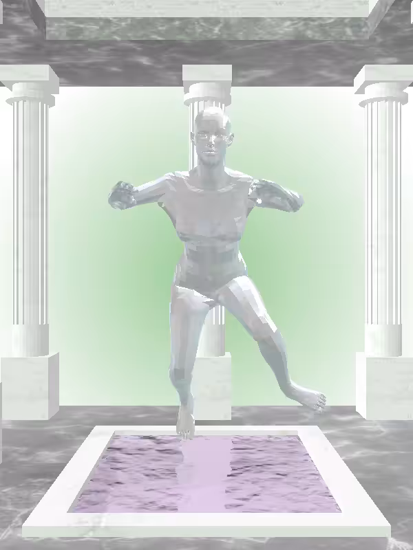 HeavenComputer: The Fragmented Treading Water Chronos Chrome Woman #7314