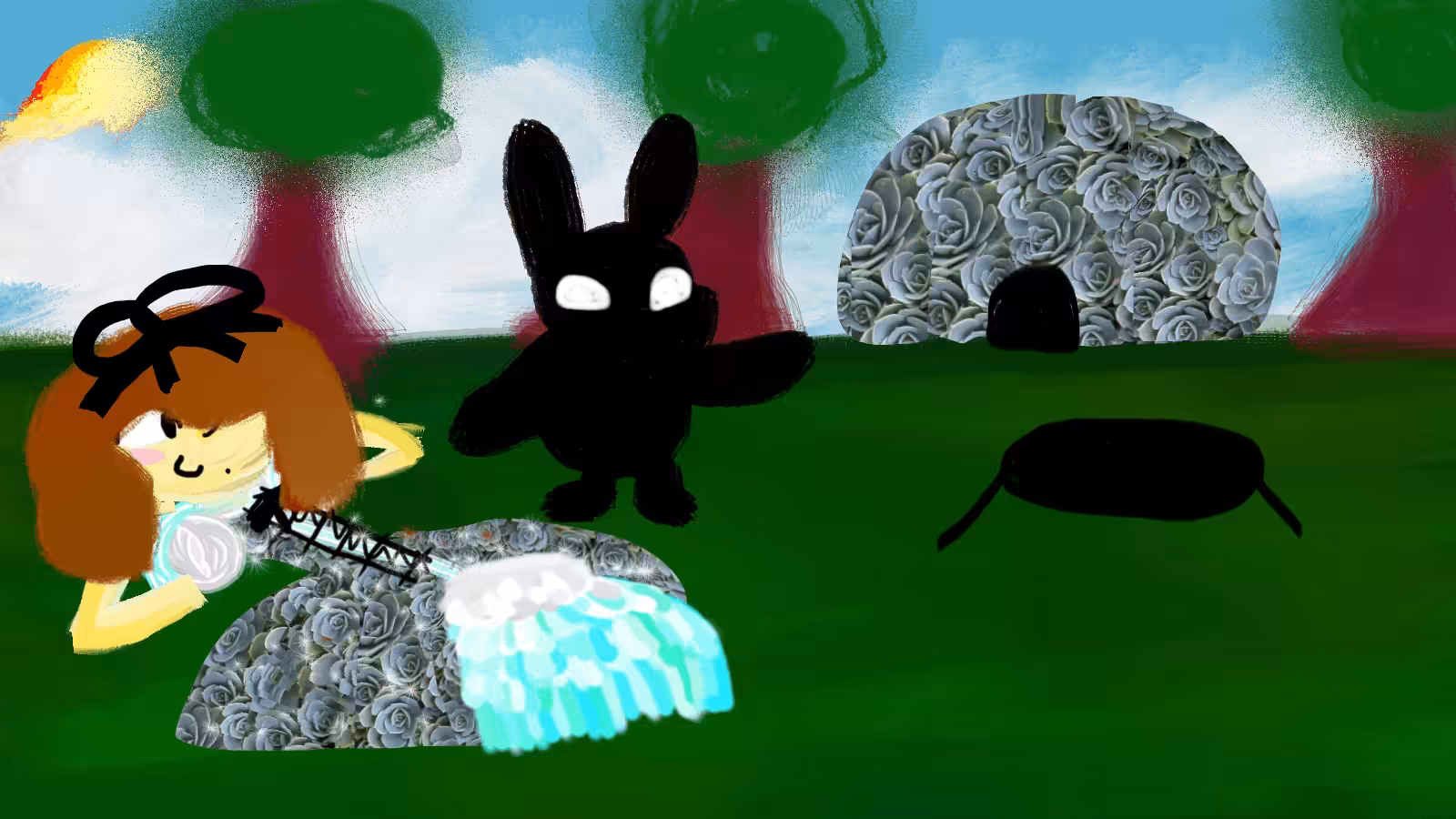 Alice and the night rabbit -by Nadia