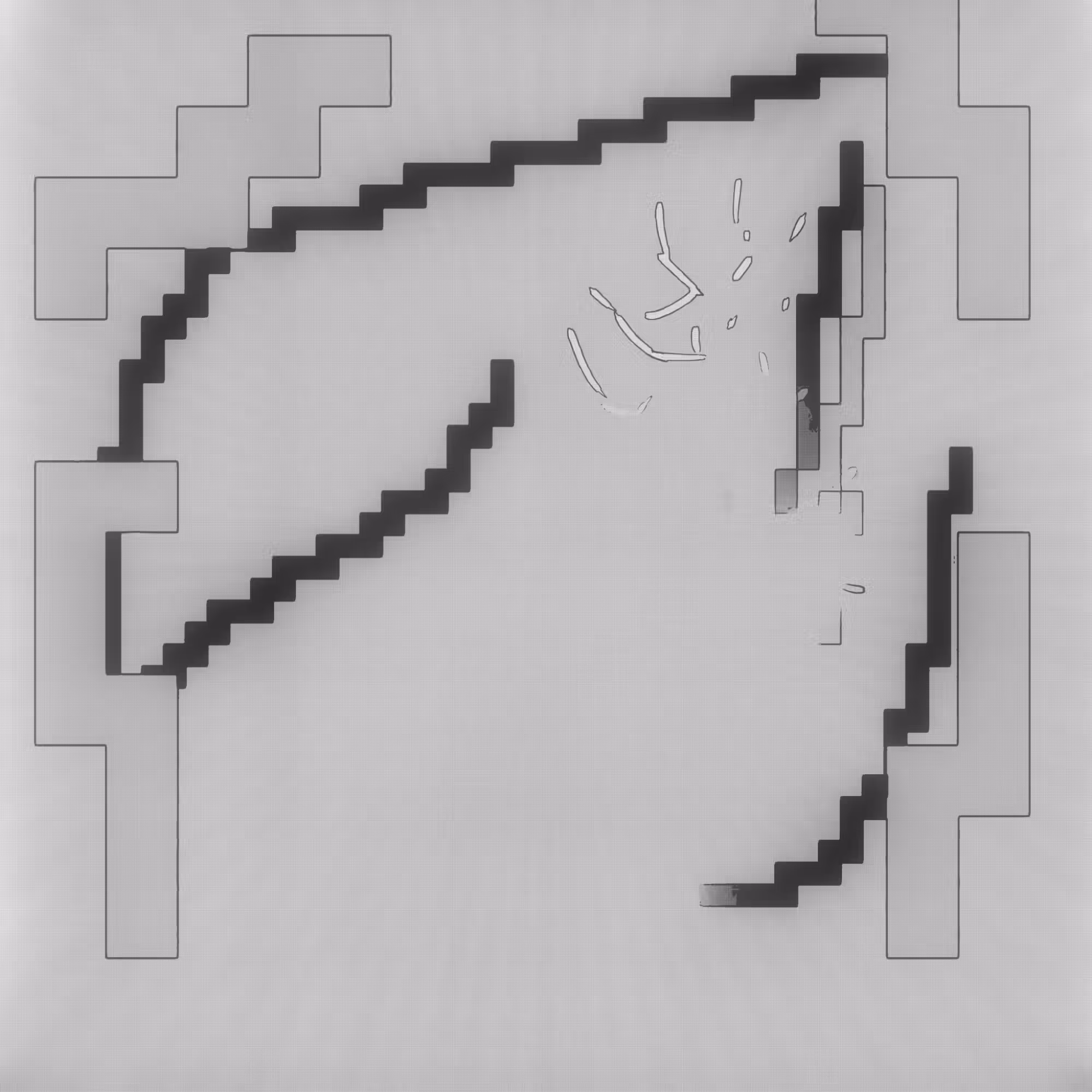 Grey Abstract Pixel Art