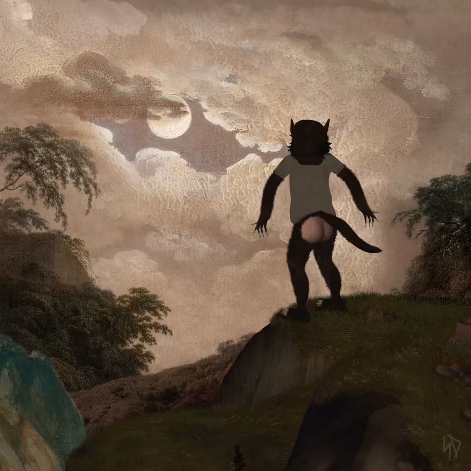 Scorp Shorts: Wolfman Doing Awooo with Butt