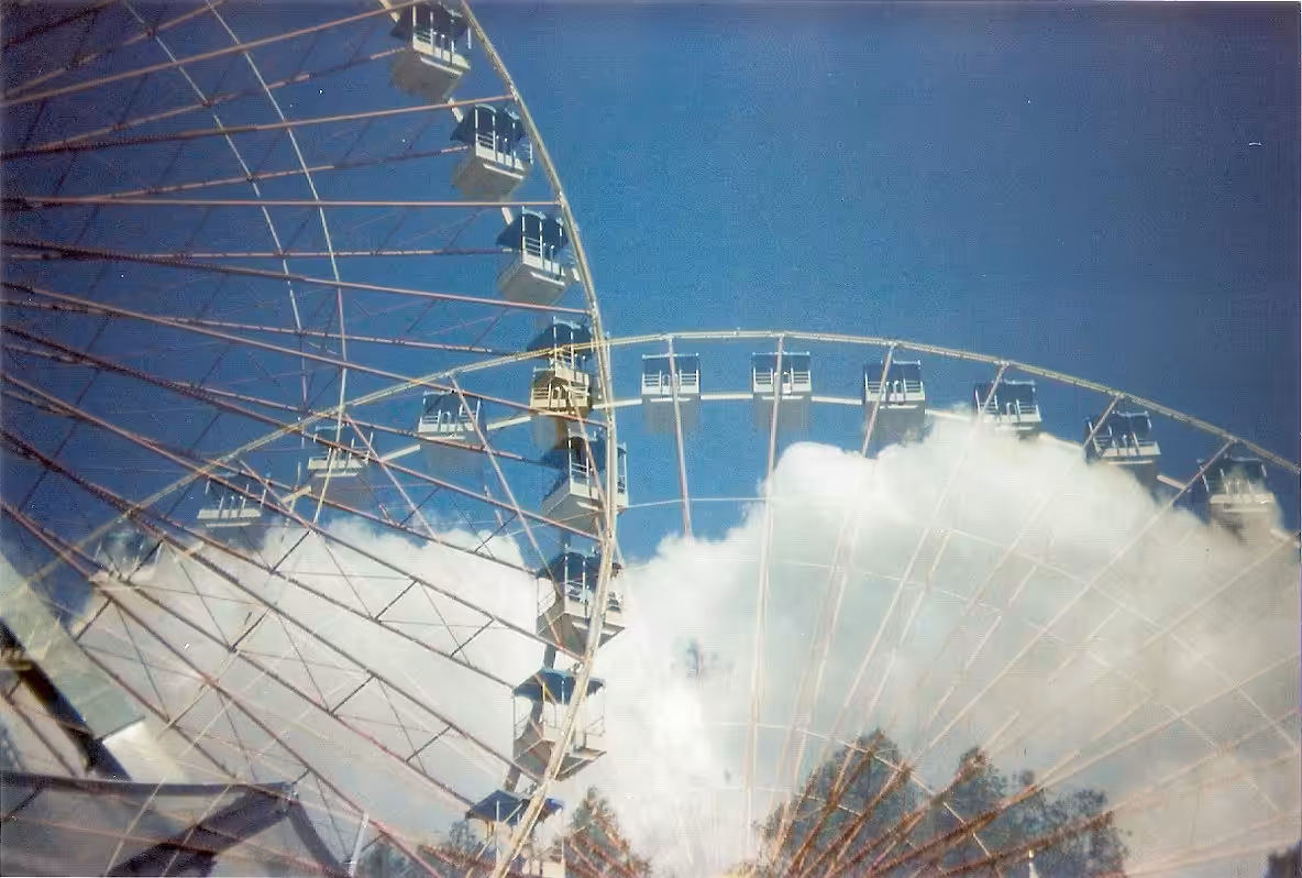 Double Exposure Ferris Wheel in Walibi 