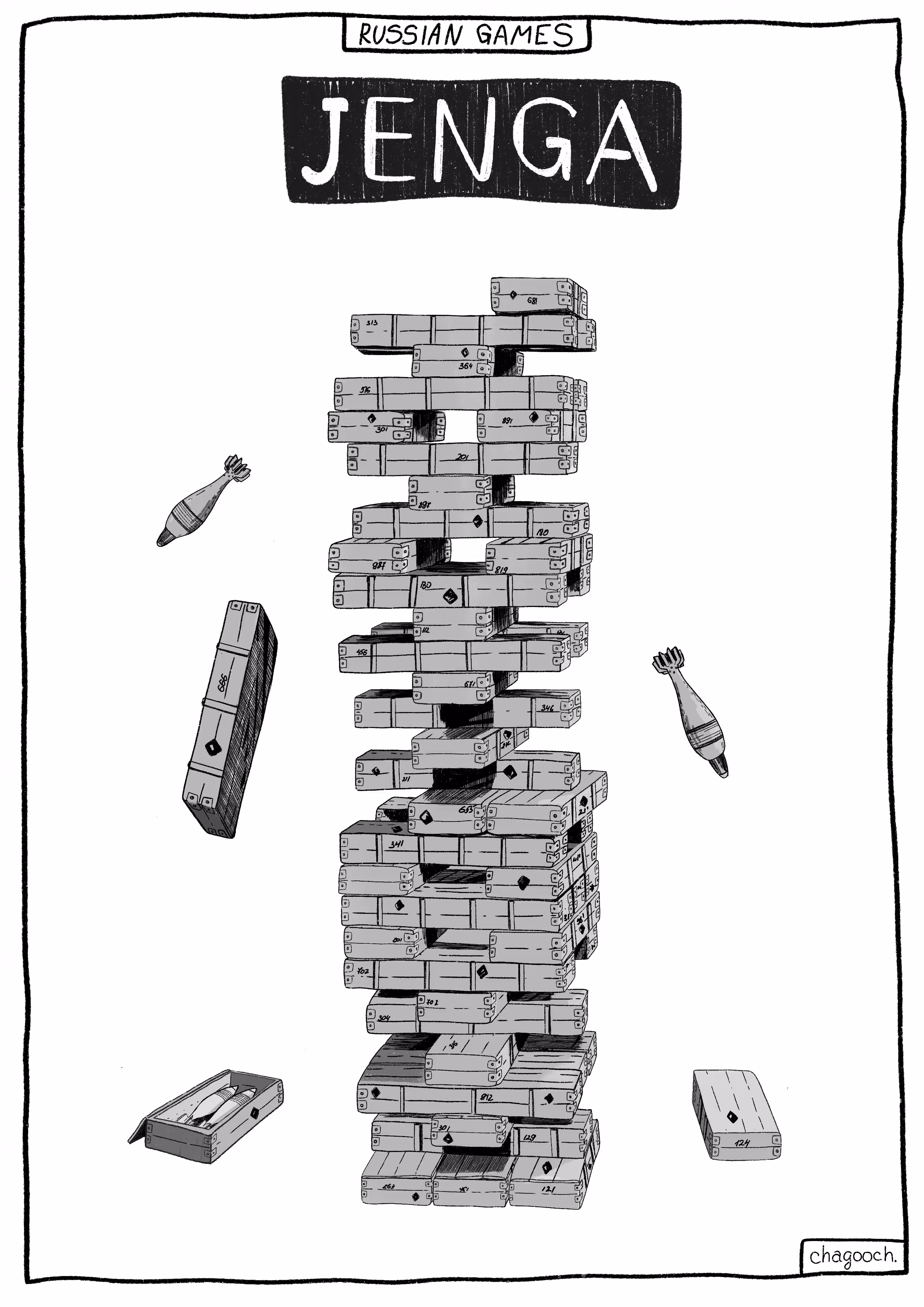 Russian games. Jenga.