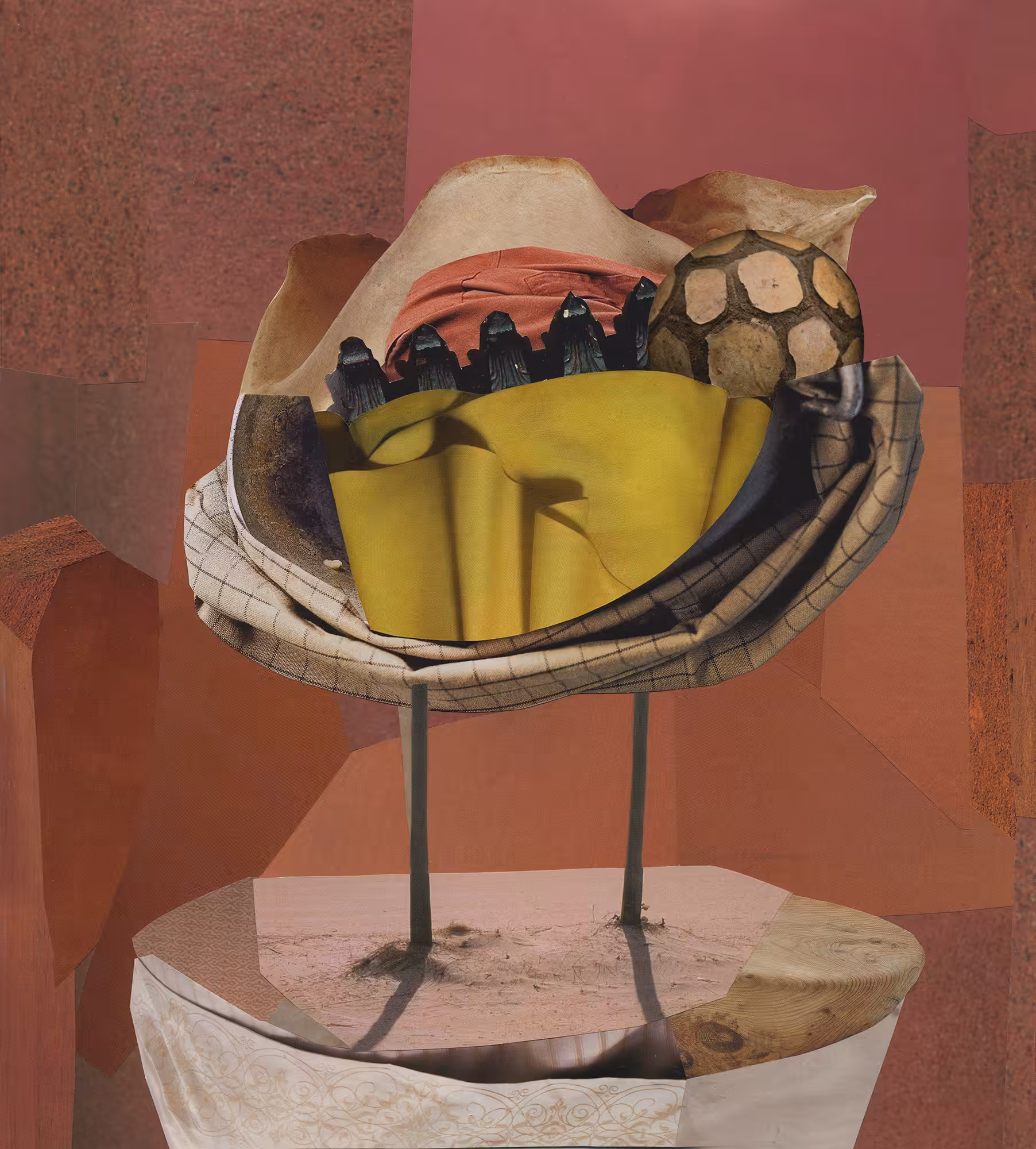 Still life with a Portuguese ball and ancient wood