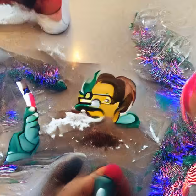 Ned Flanders snorting mad coke on Christmas Day