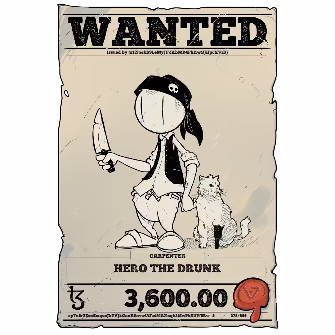 HERO THE DRUNK | TEZOS PIRATE 378/666