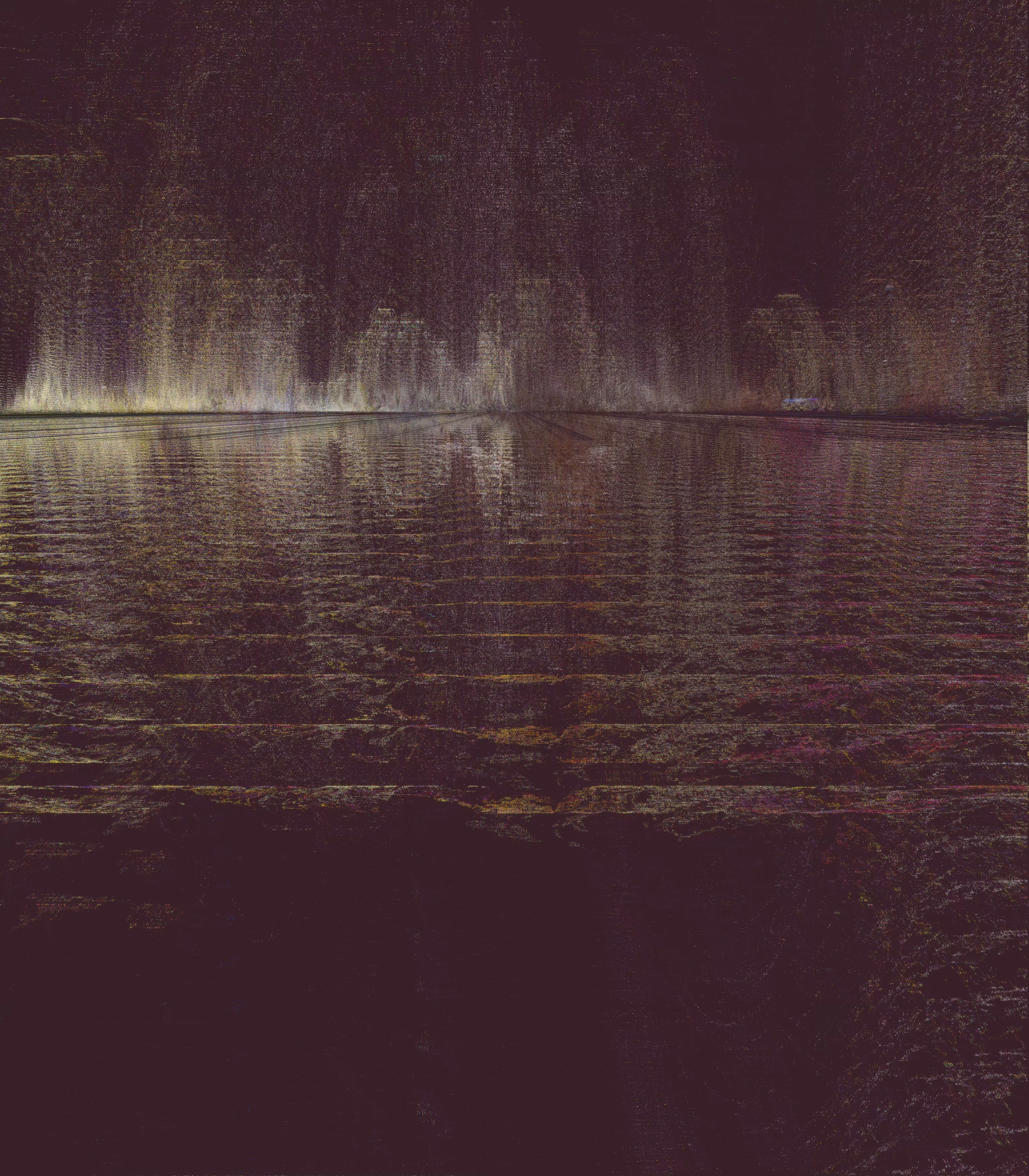 by the water