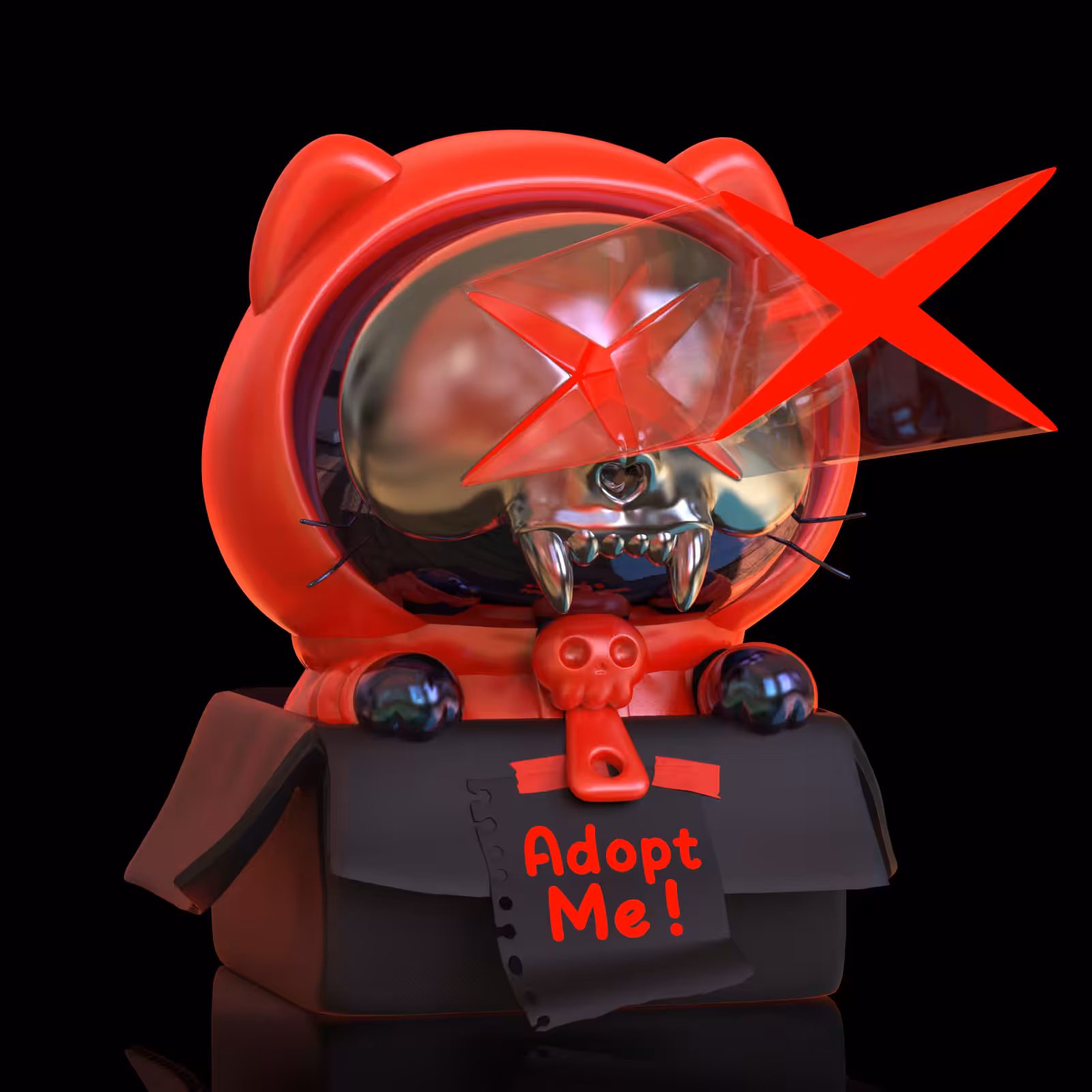 270 Orathai : Metal Red  X Skull