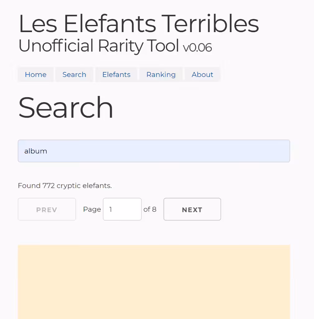 Les Elefants Terribles Unofficial Rarity Tool v0.06