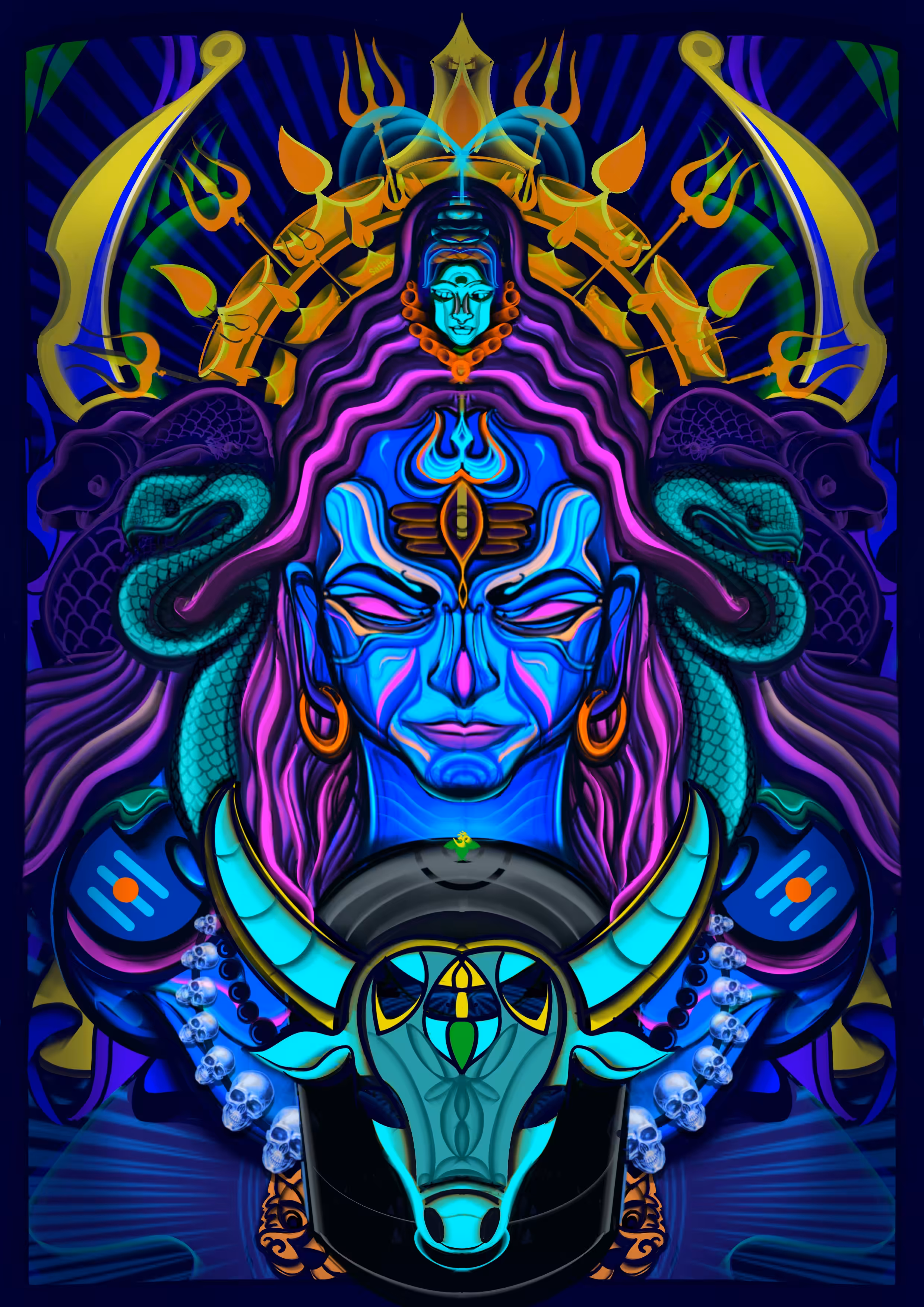 Om-"ॐ" Na-"न" Ma-"मः" Śi-"शि" Vā-"वा" Ya-""य"