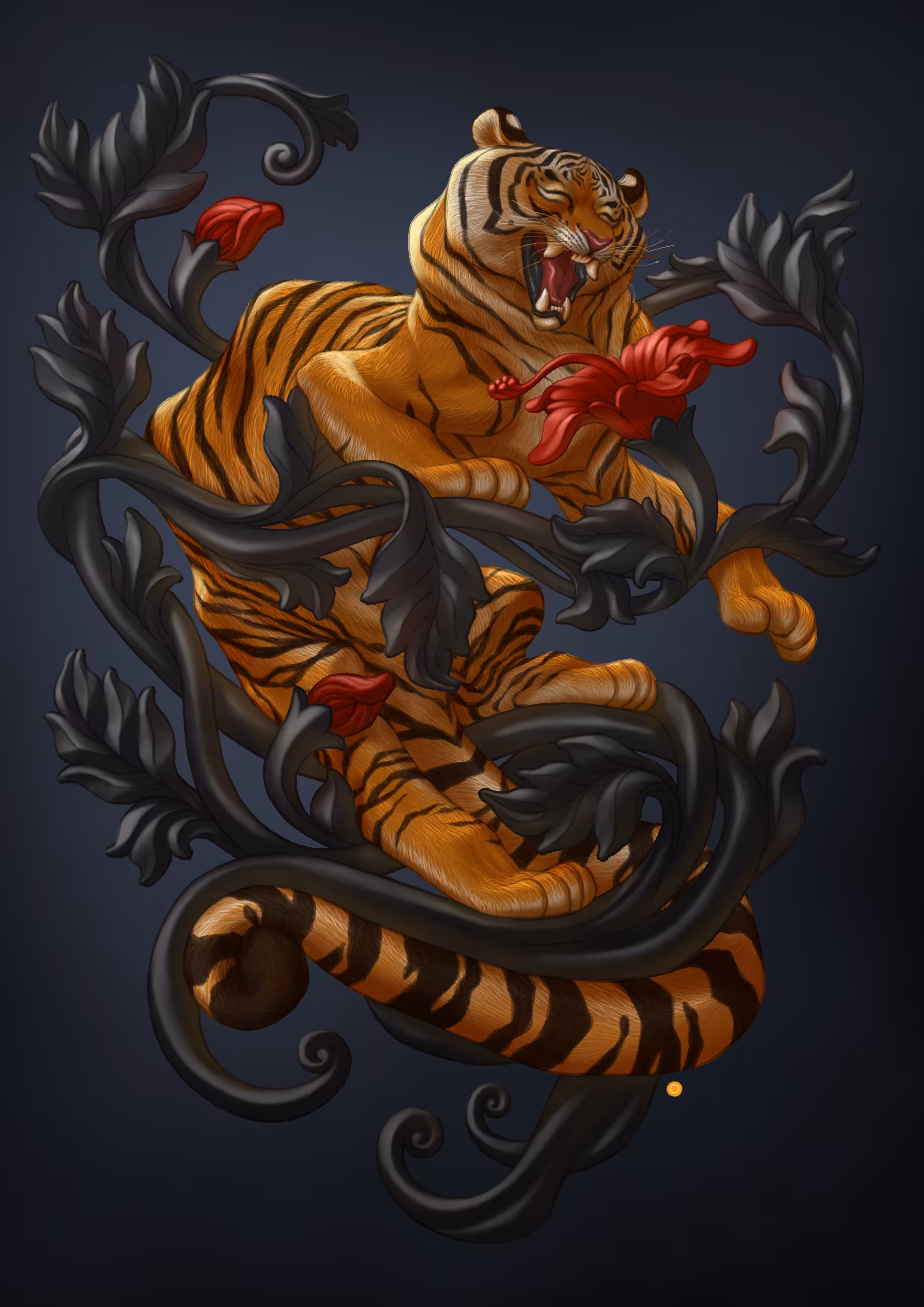 Tiger + Hibiscus