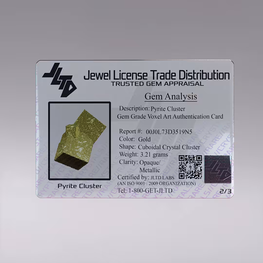 Pyrite Authenticity Card 2/3