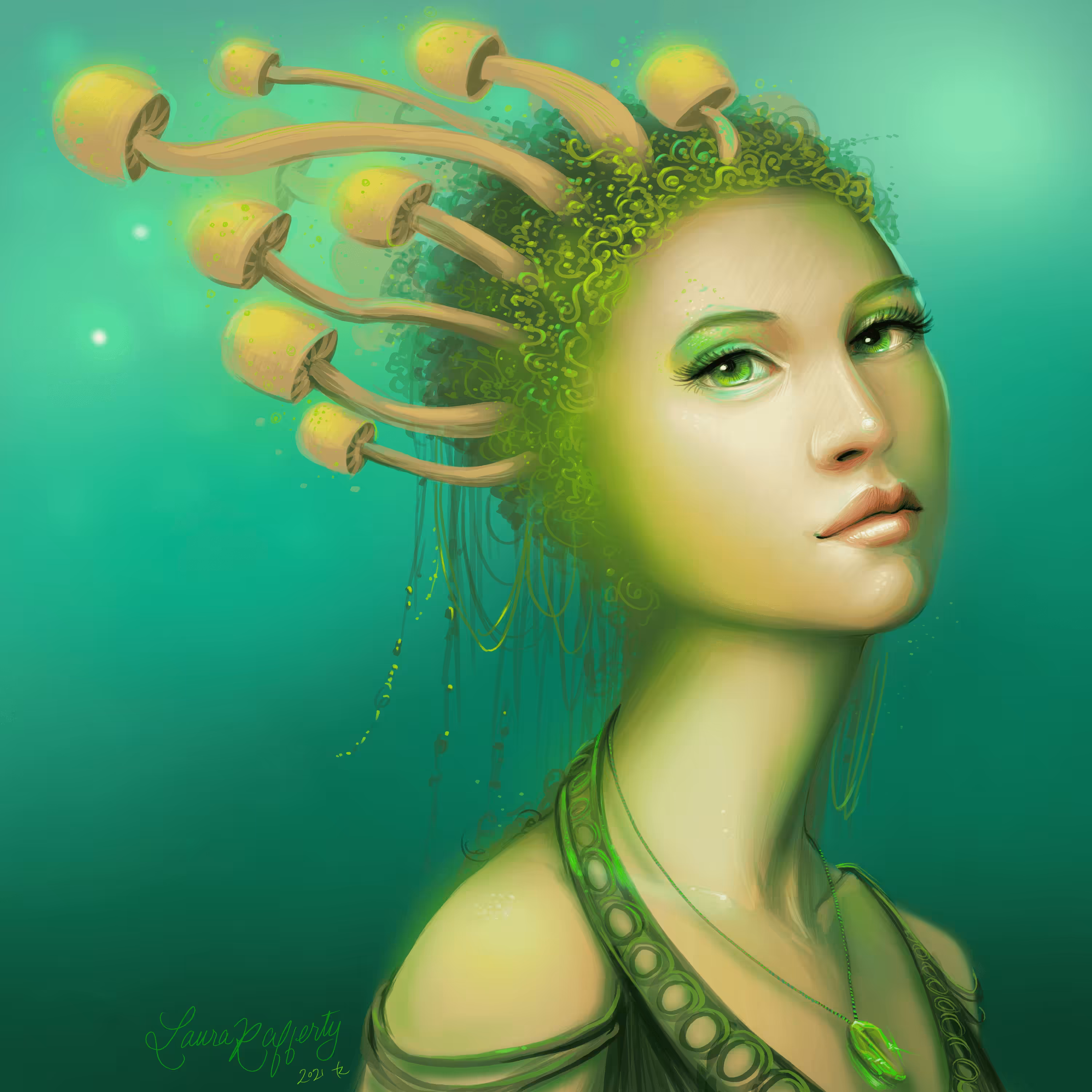 Aurallia #1: Melli the Mushroom Mystic and Museum Curator NPC Character Portrait