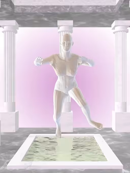 HeavenComputer: The Fragmented Treading Water Luminescent Beige Woman #3228