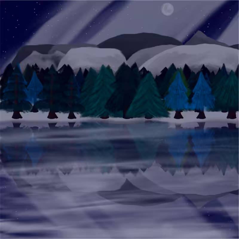 Moony Winter Lake #14