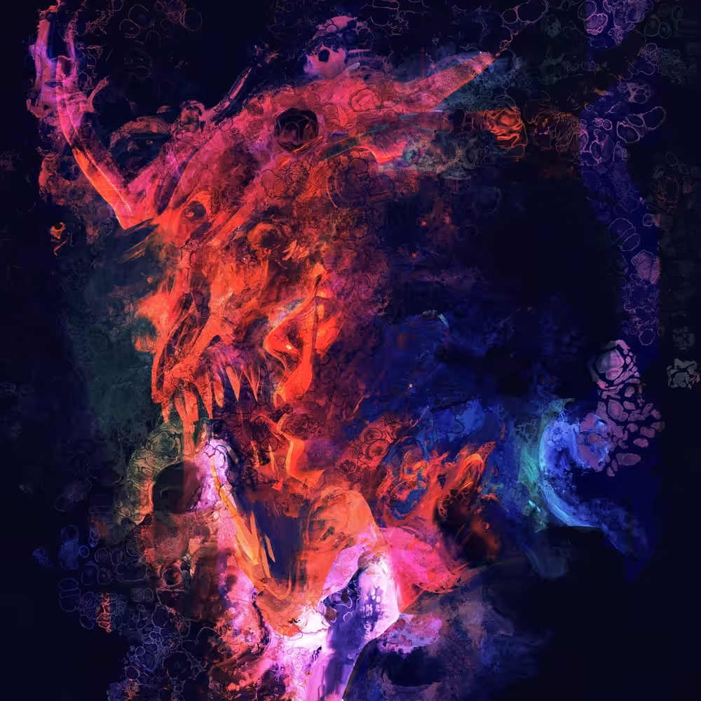 Emotion, the demons within, Acrylic Pour