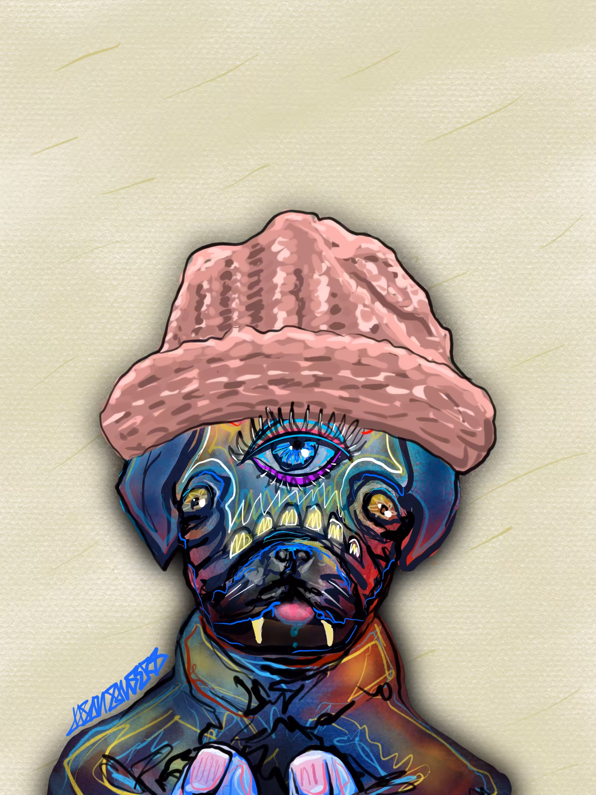 Pug🐶 Wif Hat by DrainedEye