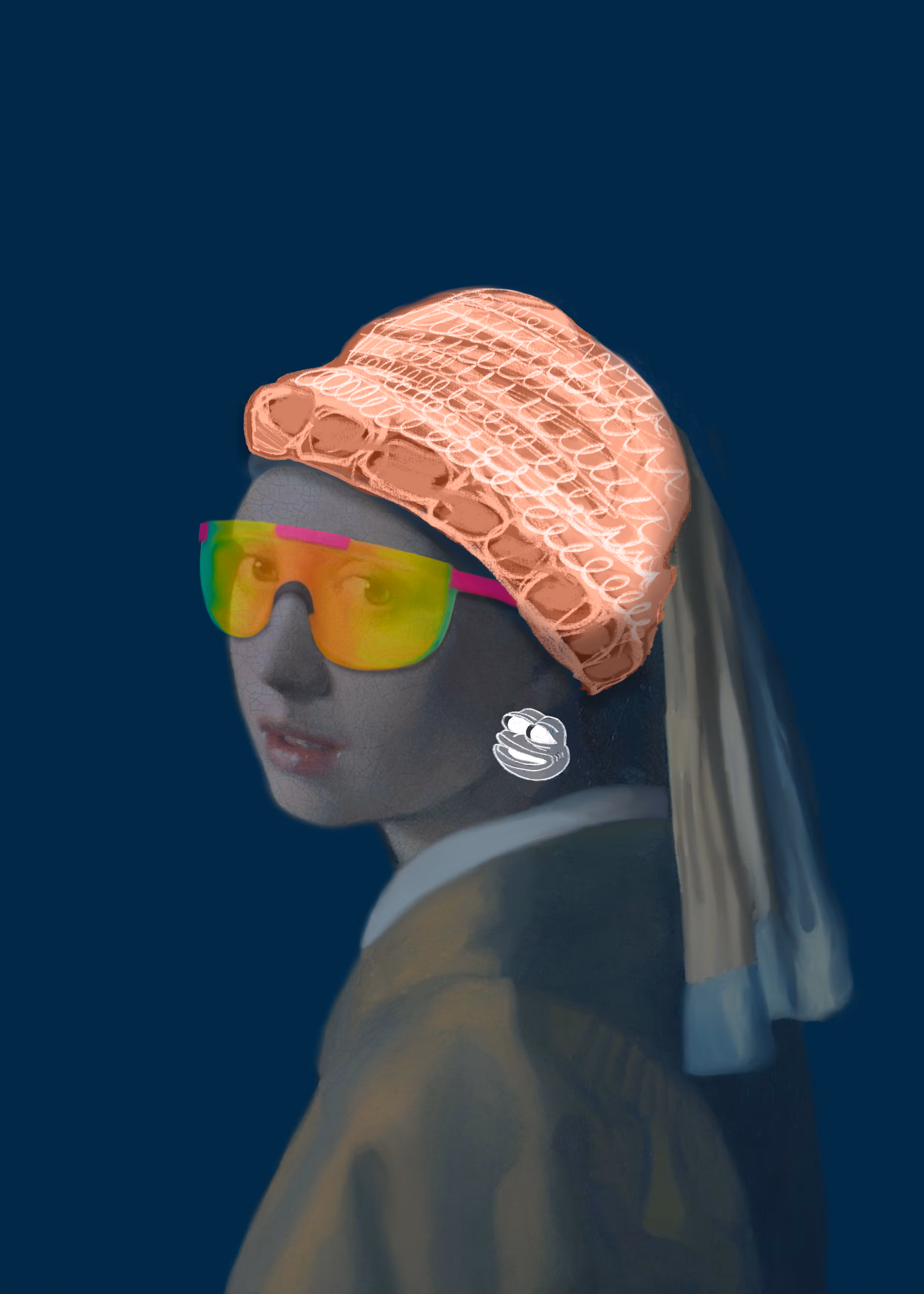 Mog girl Wif a Pepe earring