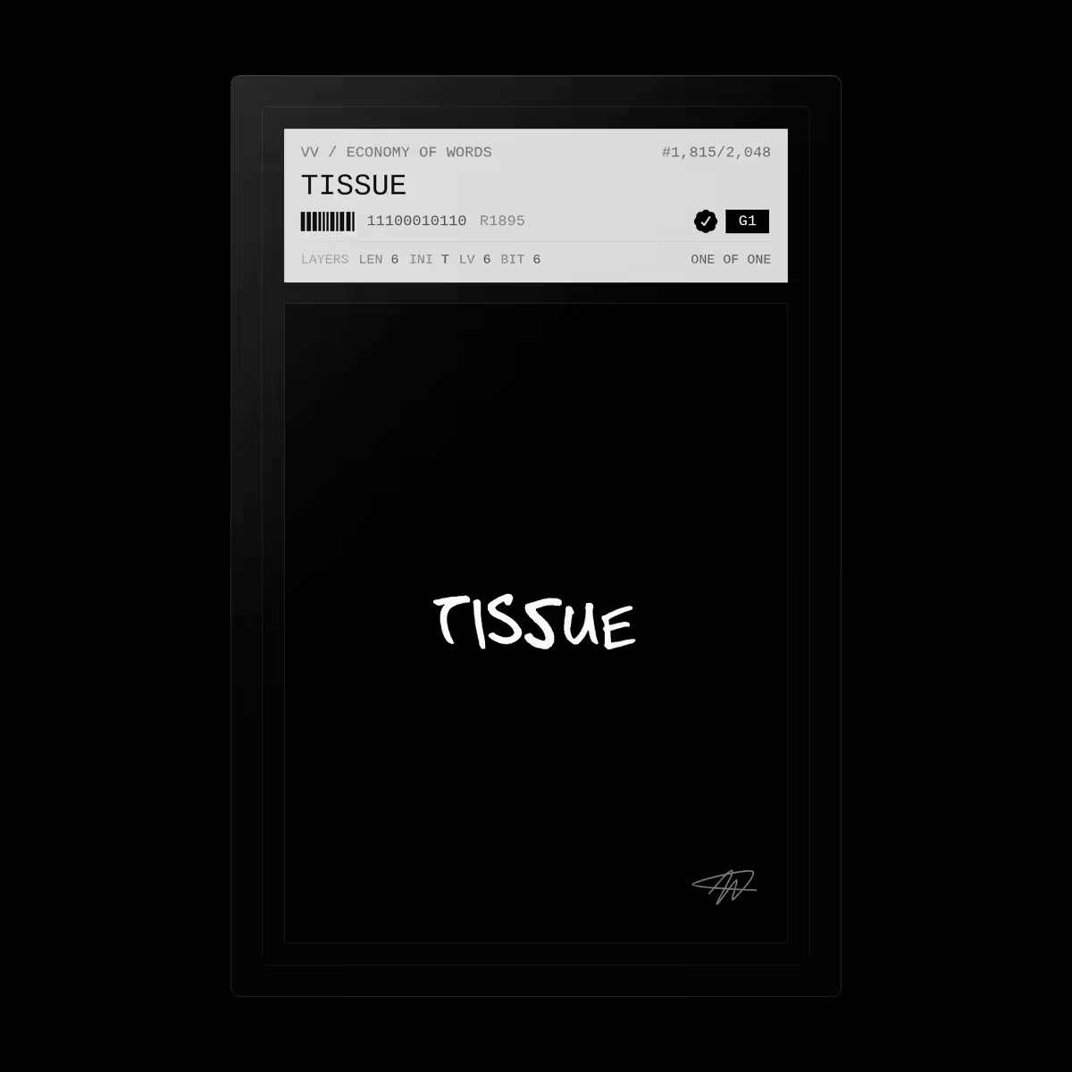 Economy of Words: TISSUE · #1815