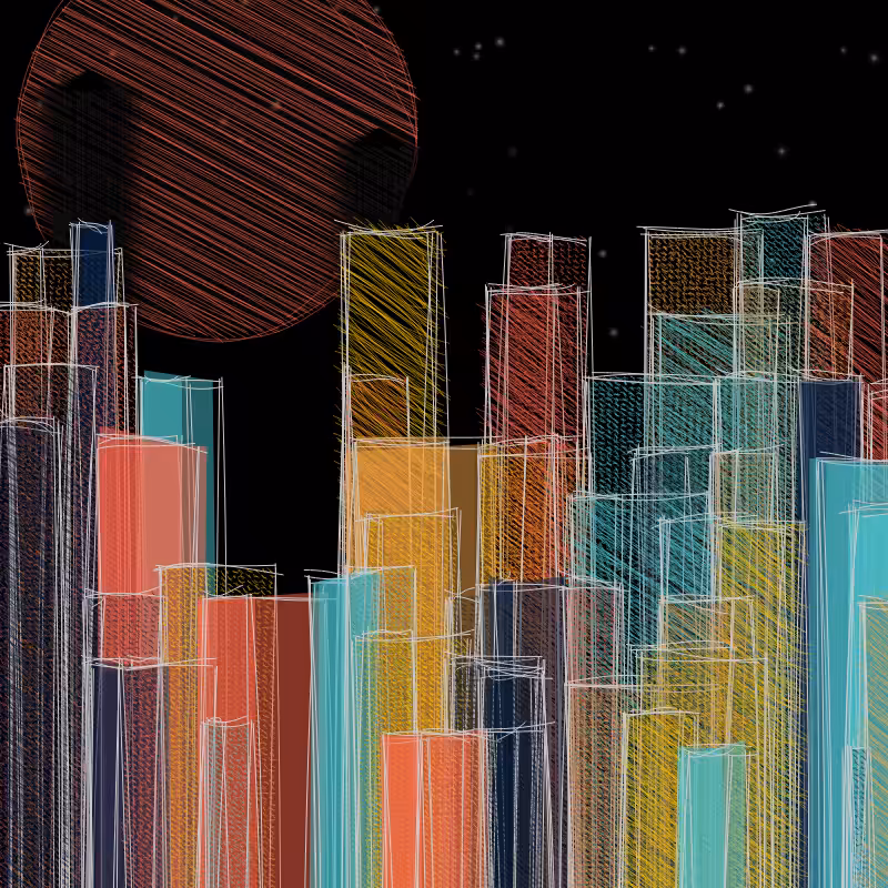 hastily-drawn cityscape sketch #34