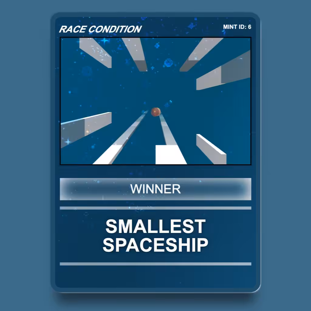 Smallest Spaceship – Race Condition Winner