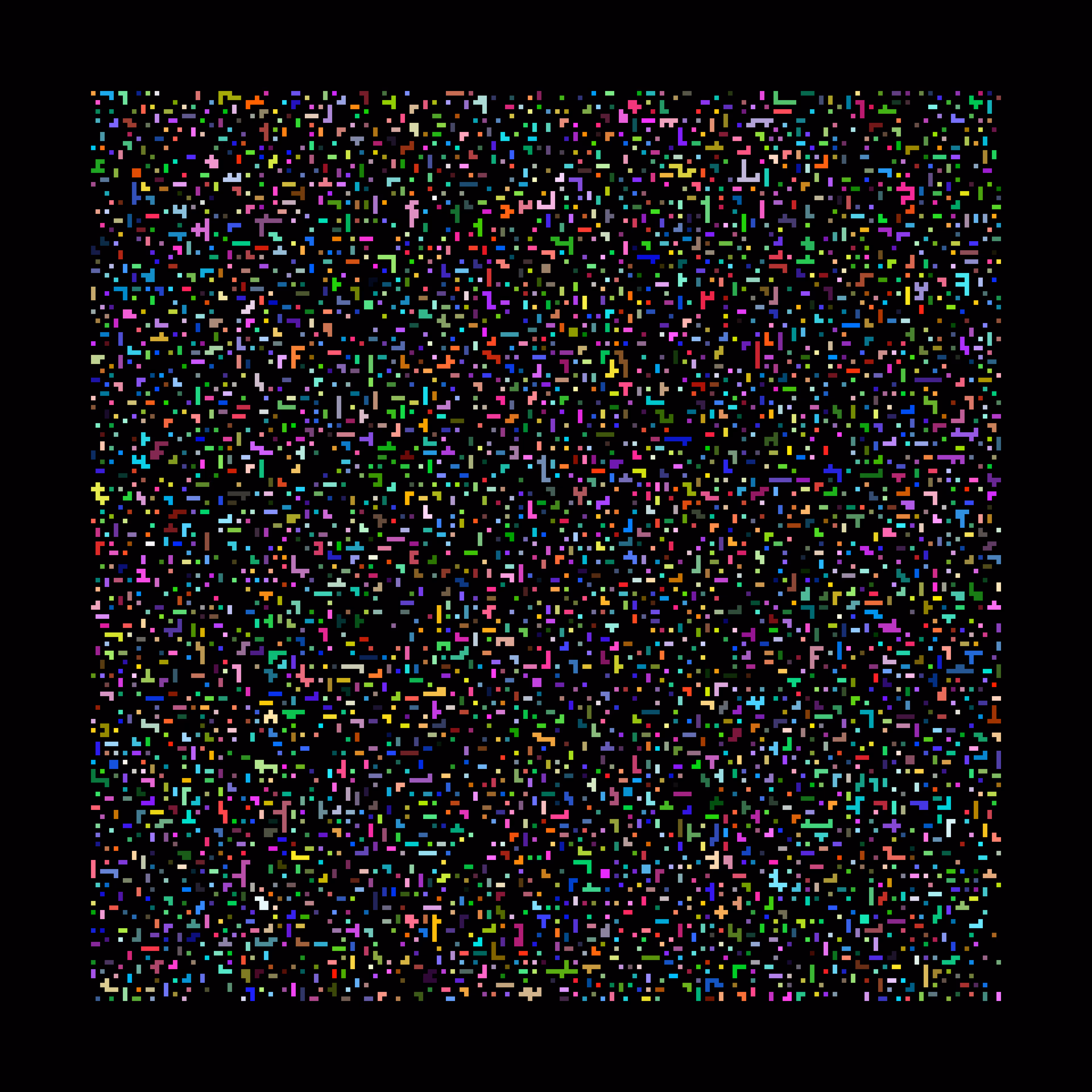 Coded Mask Project. Seed=5122021143126. 200x200 elements. ClusterSize=10. Aperture = 20%.