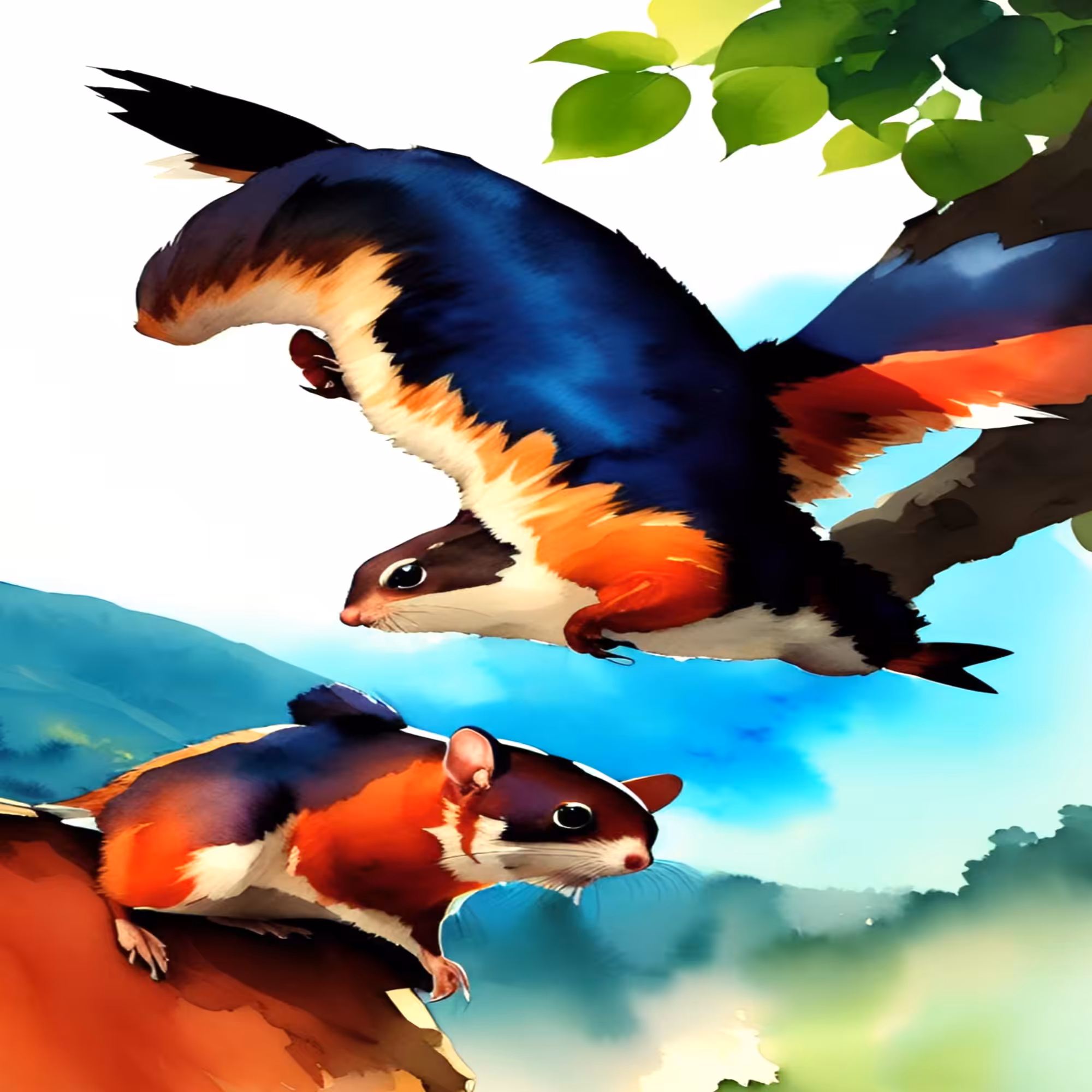 Flying squirrel abstract
