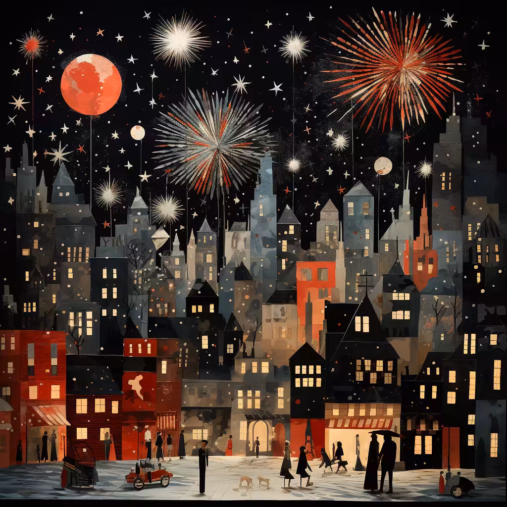 City lights in the sky